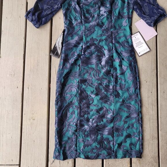 NWT JS Collections Embroidered Celeste Cocktail Knee-Length Dress 2 Elegant - Picture 3 of 6